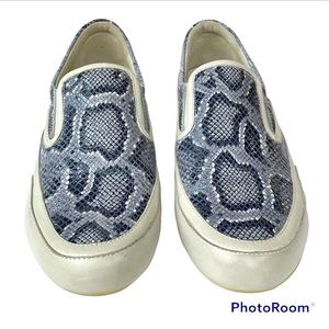 CANDICE COOPER woman’s loafer in denim blue white, size 8, never worn